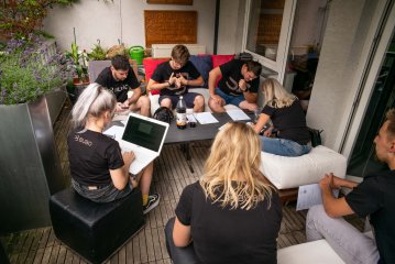 Školenie na terase v Base Campe v centre Bratislavy - aj tu máme svoje zákutia